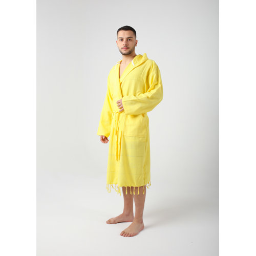 Symple Stuff Zainab Lightweight Hooded Cotton Robe for Men and Women